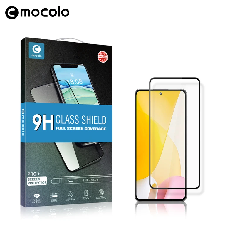 

for Xiaomi 12T Screen Protector Mocolo Full Glued Adhesive 9H Tempered Glass Film for Xiaomi 12T Pro Screen Protector