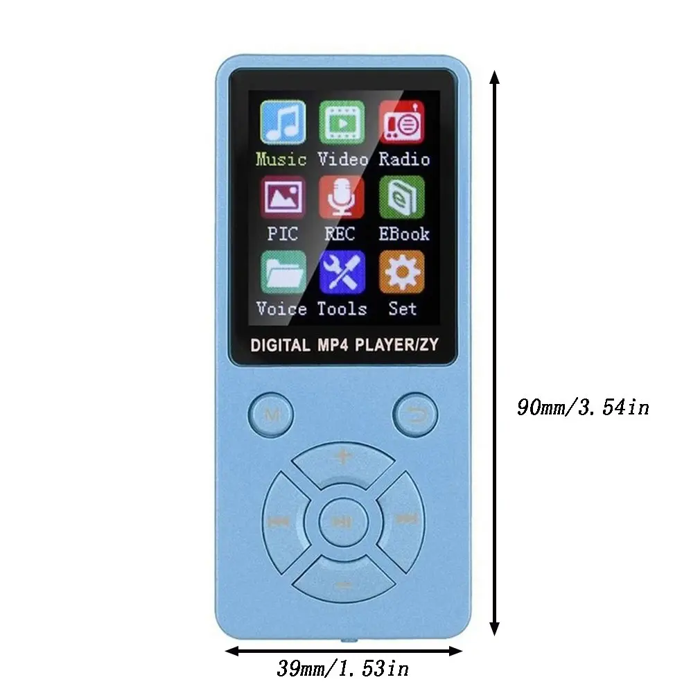 T1 Wireless Lightweight MP3 MP4 Music Player With Screen Ultra-thin Portable Mini Adjustable Modes Button Type |