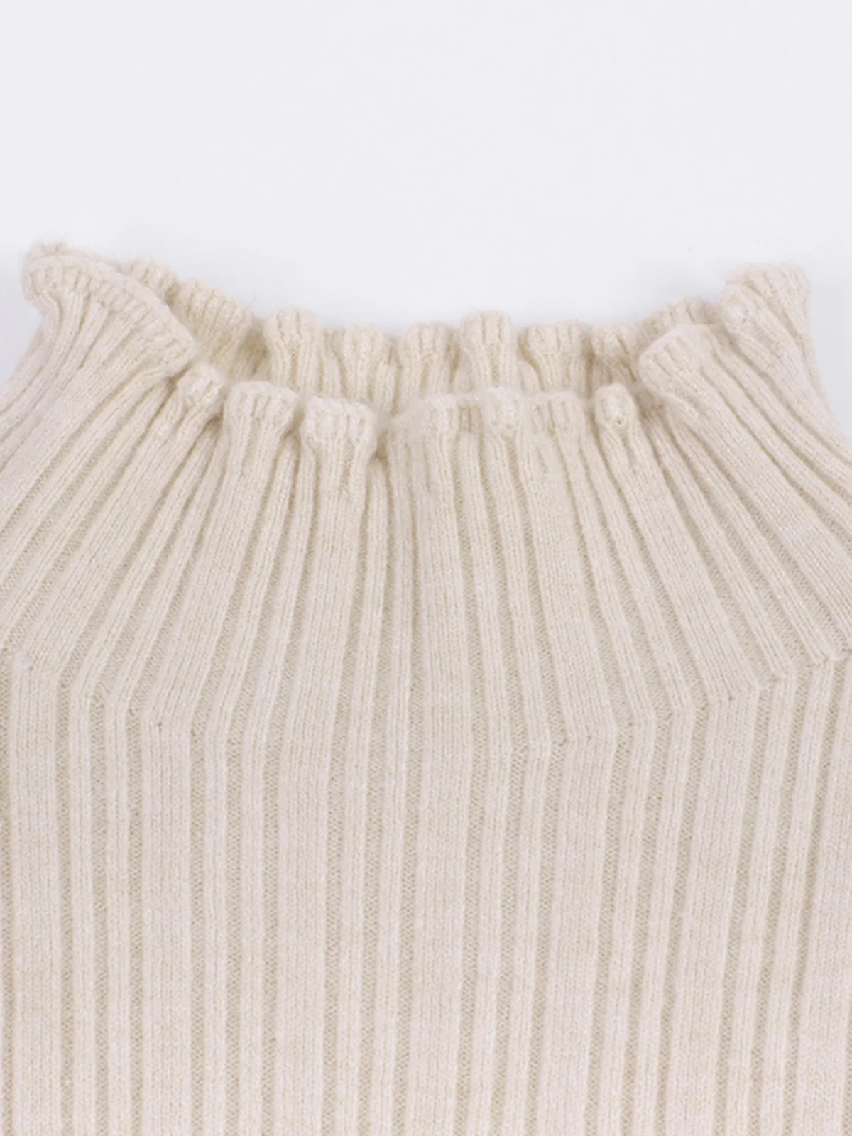 Vintagetang Ретро полувысокий воротник с деревянными ушками и длинными рукавами