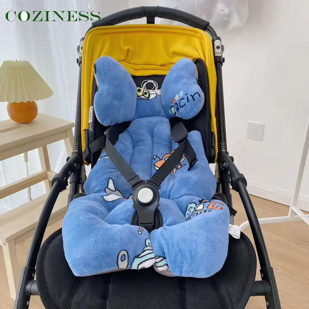 

Плюшевая подушка для детской коляски, детская прогулочная коляска на осень и зиму, уличное безопасное сиденье для новорожденных, сохраняющ...