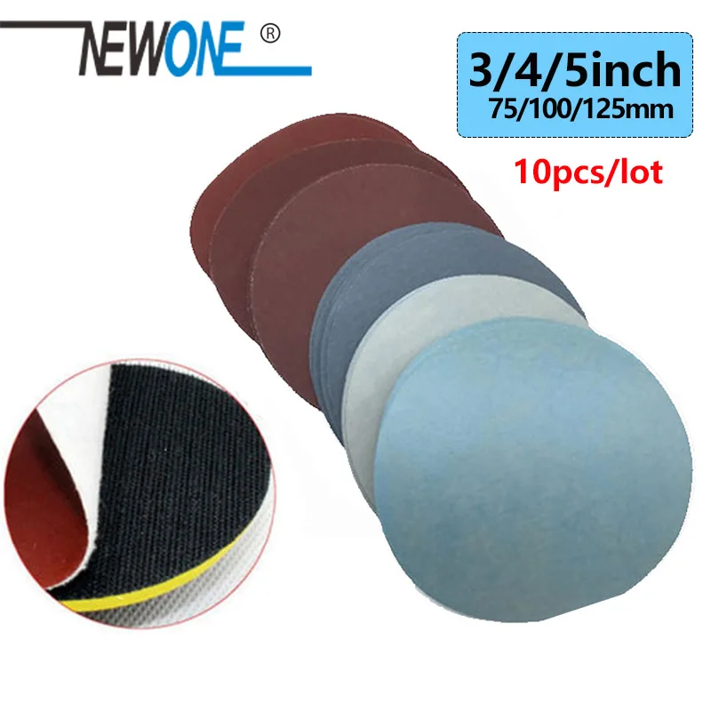 10pcs 3/4/5inch 100mm Round Sandpaper Disk Sand Sheets Grit 
