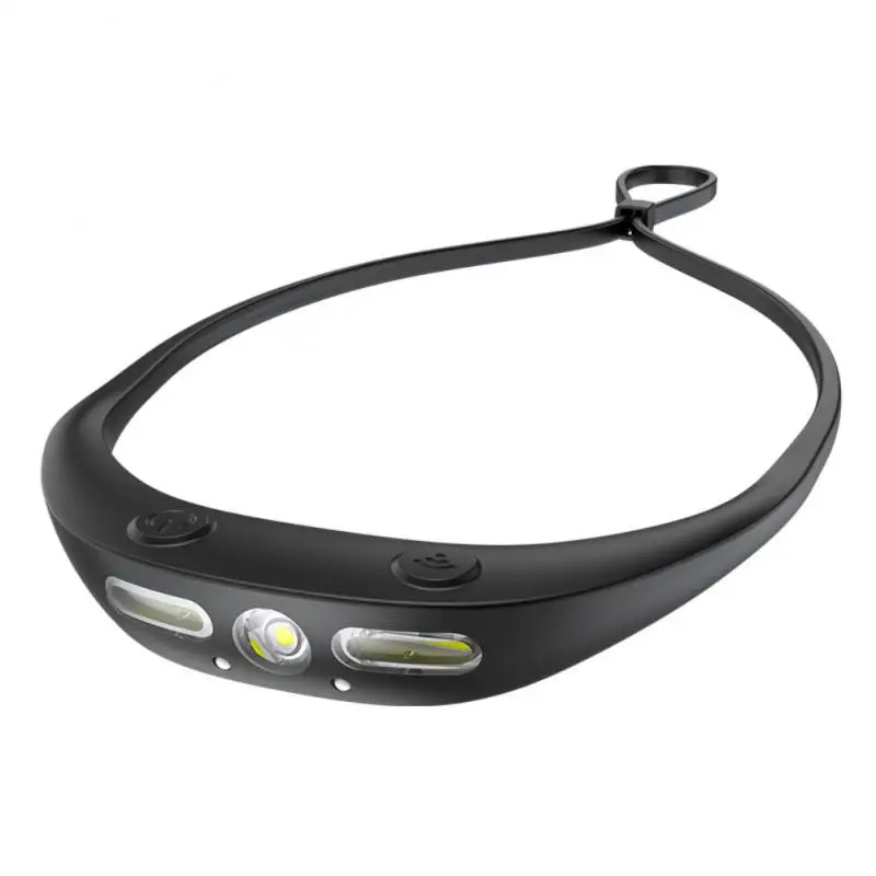 

Wave sensing COB silicone head lamp waterproof USB charging portable night running small head lamp dual light source camping