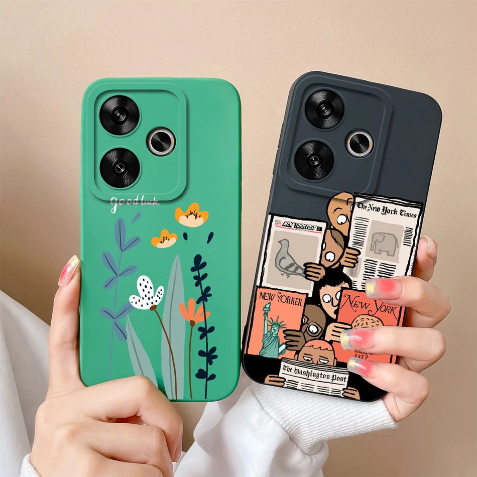 Чехол для телефона Poco F6 задняя крышка с милым медведем Xiaomi F 6 мягкие модели из