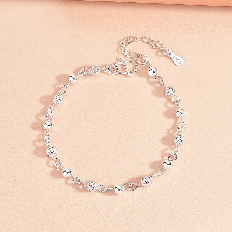 Браслет из стерлингового серебра 925 пробы с полыми звездами