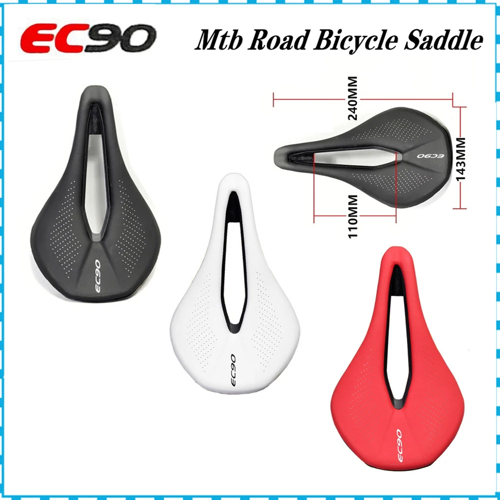 

EC90 Bicycle Seat MTB Road Bike Saddles PU Ultralight Breathable Comfortable Seat Cushion Bike Racing Saddle Parts Components