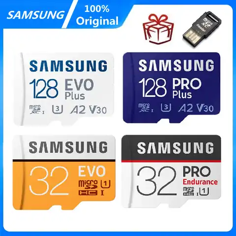 SAMSUNG карта памяти Micro SD, класс 10, 32 ГБ, 64 ГБ, 128 ГБ, 256 ГБ