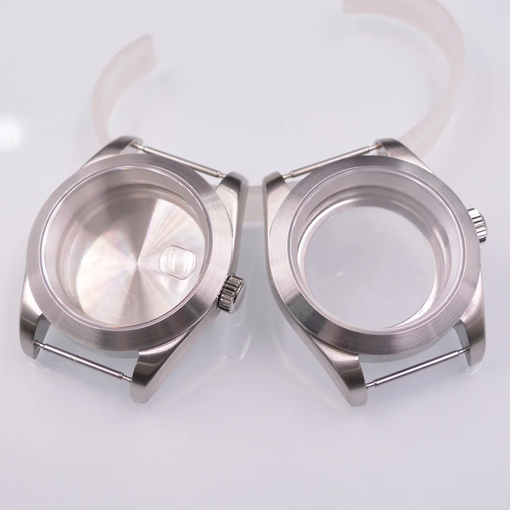 

36mm 39mm Silver Watch Case Sloping Bezel Sapphire Glass Fit NH35 NH36 ETA2824 2836 PT5000 Miyota8205 8215 DG 2813 3804 Movement