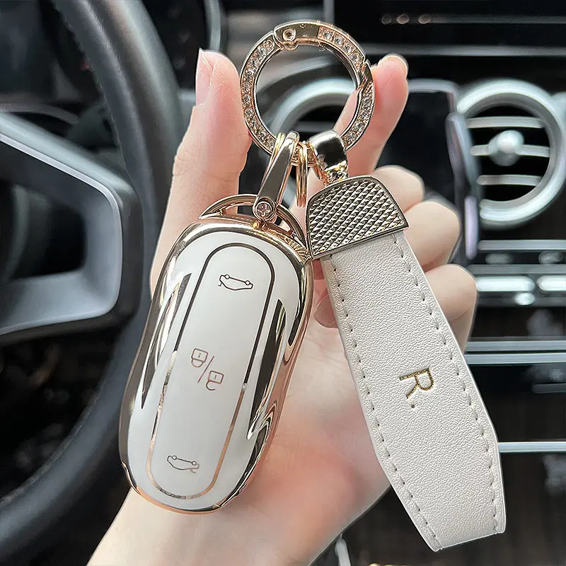 

2022 New TPU Car Key Case Cover Shell Fob For Tesla Model 3 X Y Smart Wireless Control Key Bag Protector keychain Accessories