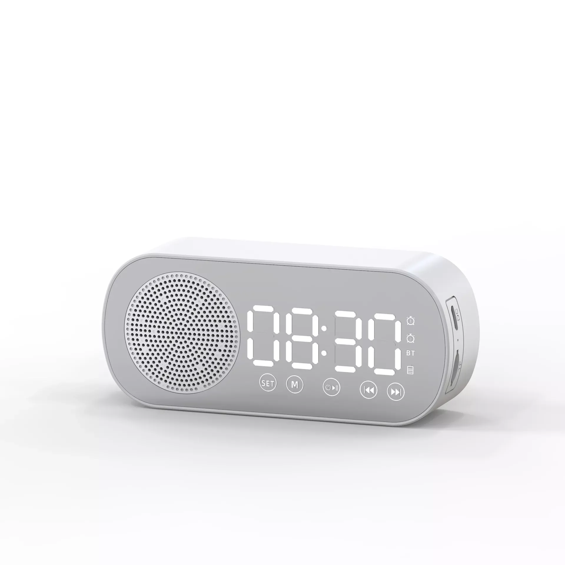 

Digital Bluetooth-Compatible 5.0 Speaker Wireless Mirror Alarm Clock Multi Function Portable FM Radio Music Alarm Clock