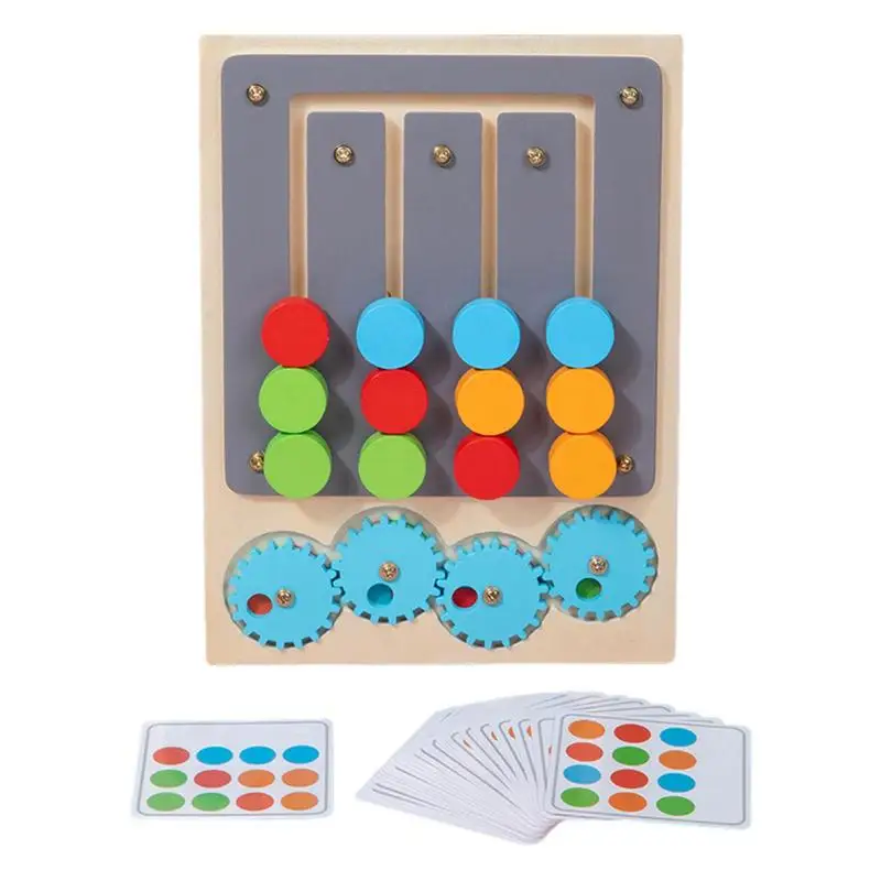 

Slide Puzzle Four-Color Sliding Puzzle Slide Puzzle Color Shape Matching Game Wooden Slide Puzzles For Kids Color Matching Brain