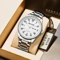 top luxury brand simple waterproof business mens watch quartz big dial full steel luminous calendar couple watches reloj hombre