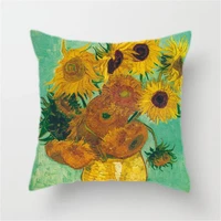 van gogh sunflower pillowcase oil painting boho pillow case home decor for living room bedroom double bed cushions cover 45x45