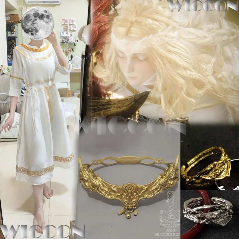 Miquella the Kind головной убор аниме игра Shadow Erdtree косплей костюм парик белое платье для