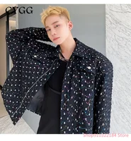 Spring New Niche Design Sense Colorful Embroidery Sequins Short Jacket Men's Trendy Korean Version Lapel Hair Stylist Coat