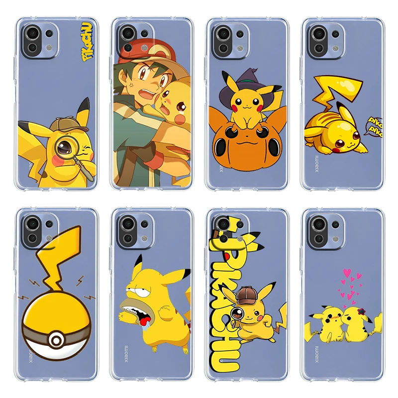 

Anime Pikachu Cool For Xiaomi Mi 12 12X 11Ultra 11i 11T 10 10T 9 9T Pro Lite 4G 5G Soft Transparent Phone Case Coque Capa Cover