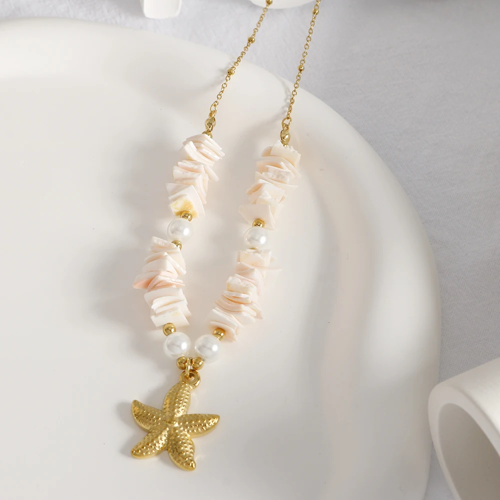 ZMfashion ожерелье из нержавеющей стали женское морская звезда кулон в виде ракушки