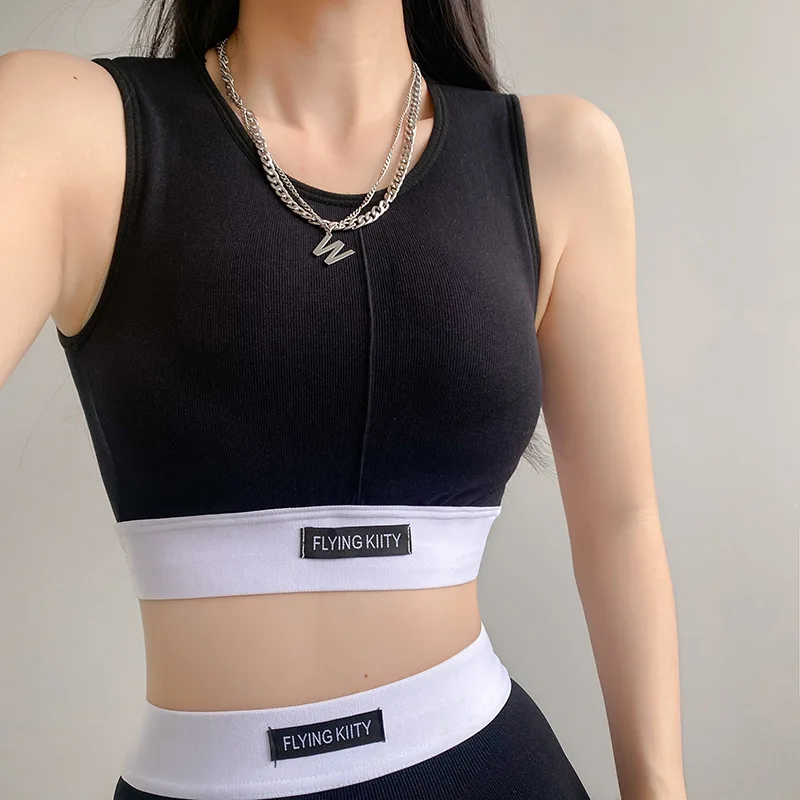 Костюм для йоги и фитнеса UBAU Женский жилет с завышенной талией широкими