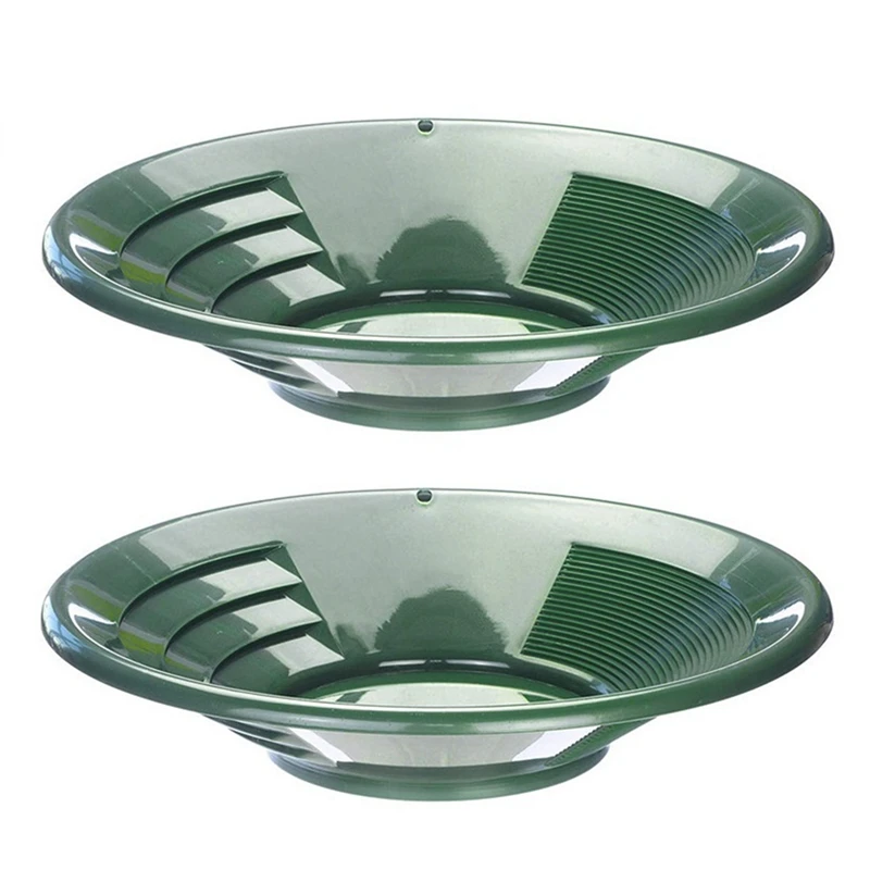 

2Pcs Mining Pan Dredging Prospecting River Tool Wash Gold Panning Equipment Gold Panning Green