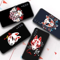 fhnblj japanese kitsune fox mask phone case for samsung a51 a30s a52 a71 a12 for huawei honor 10i for oppo vivo y11 cover