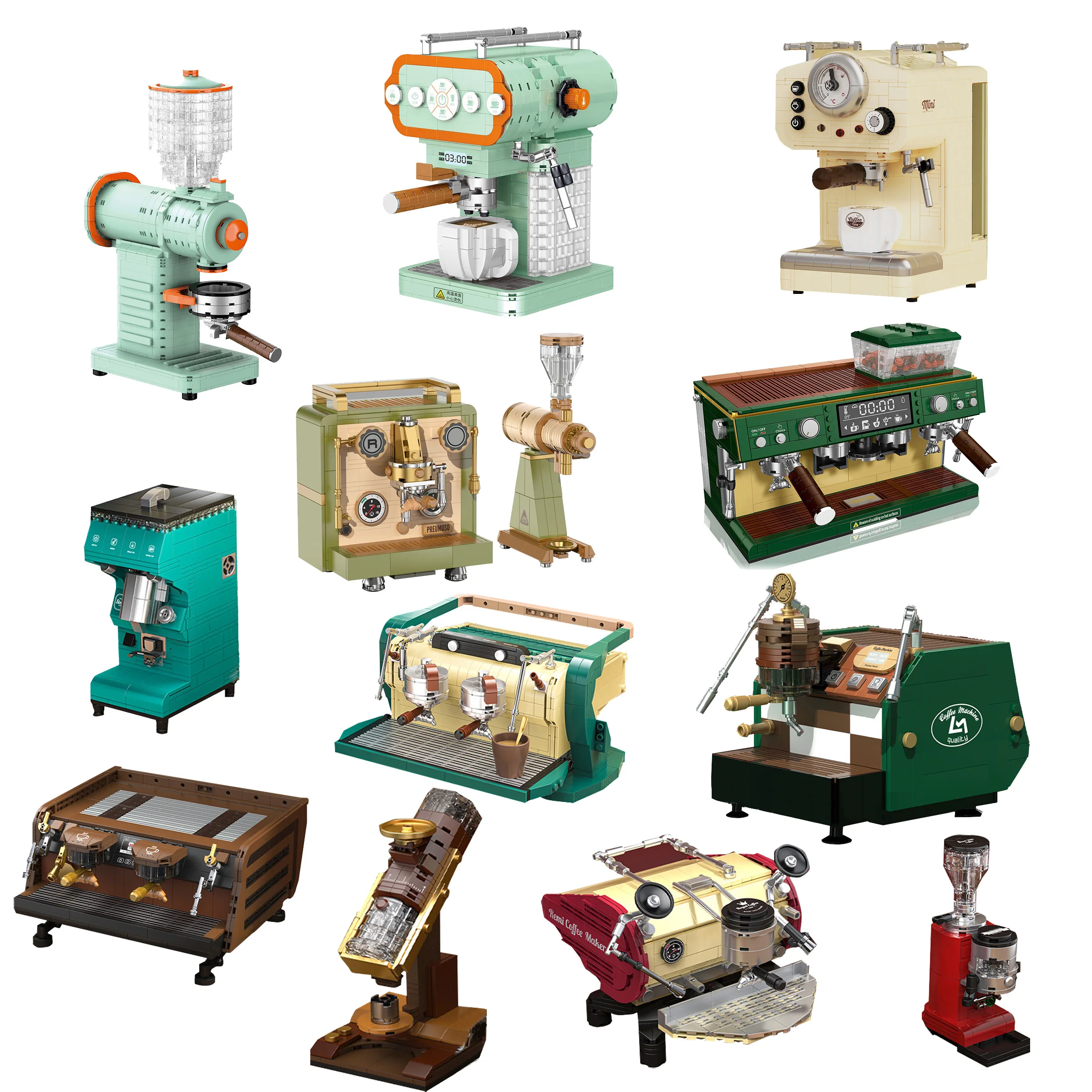 Конструктор классический креативный для кофе-машины мокко мини-кирпичи поезд