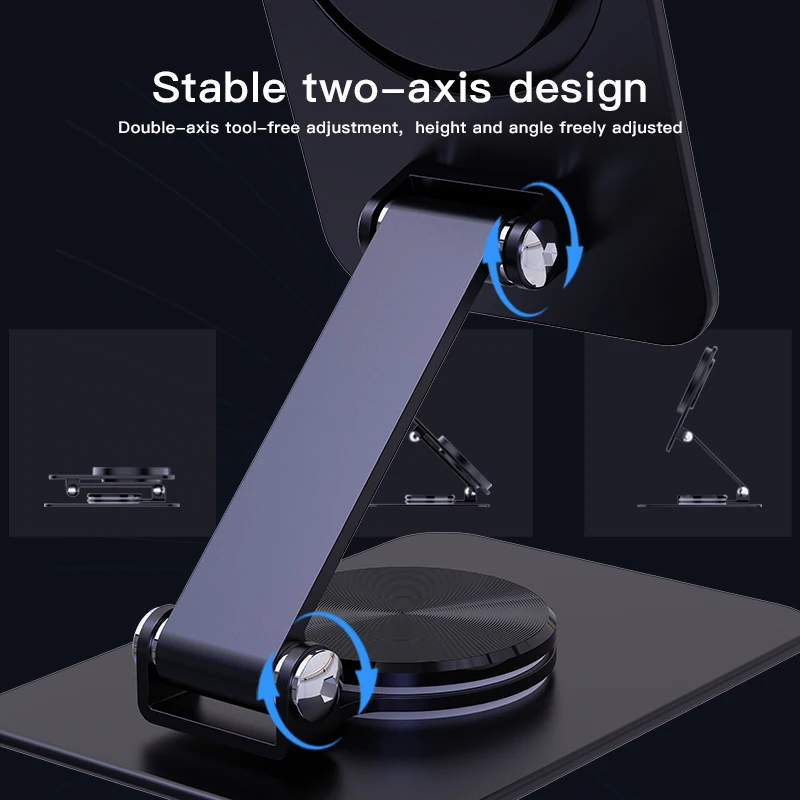 15W Magnetic Wireless Charger 360° Rotatable Metal Stand for iPhone 14 Plus 13 12 Pro Max Mini Phone Foldable Wireless Charging