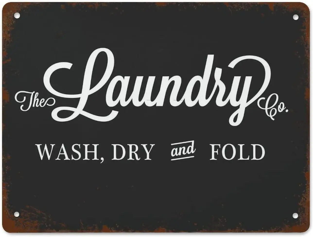 

Laundry Co Sign,Print Home Decor Wall Decoration Housewarming Present Modern Farmhouse Wall Art Tin Sign Vintage Wall
