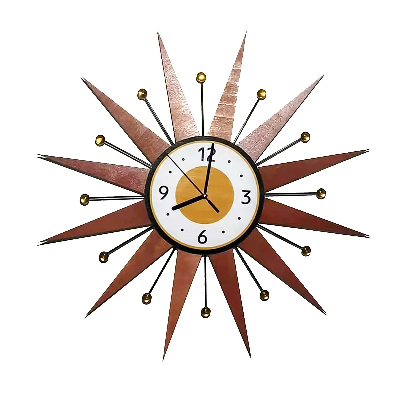 

Nordic Clock Simple Living Room Wall Clock Creative Home Decoration Clock Retro Light Luxury Wall Clock Hanging Wall
