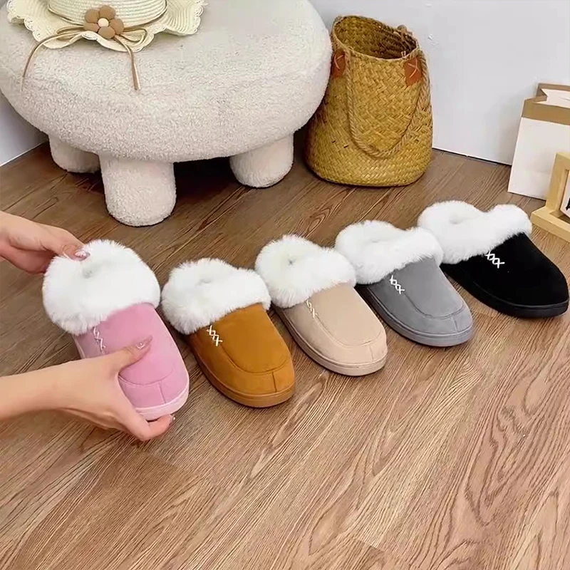 Зимние хлопковые тапочки Smile Pop XX домашняя теплая мягкая плюшевая обувь пушистые