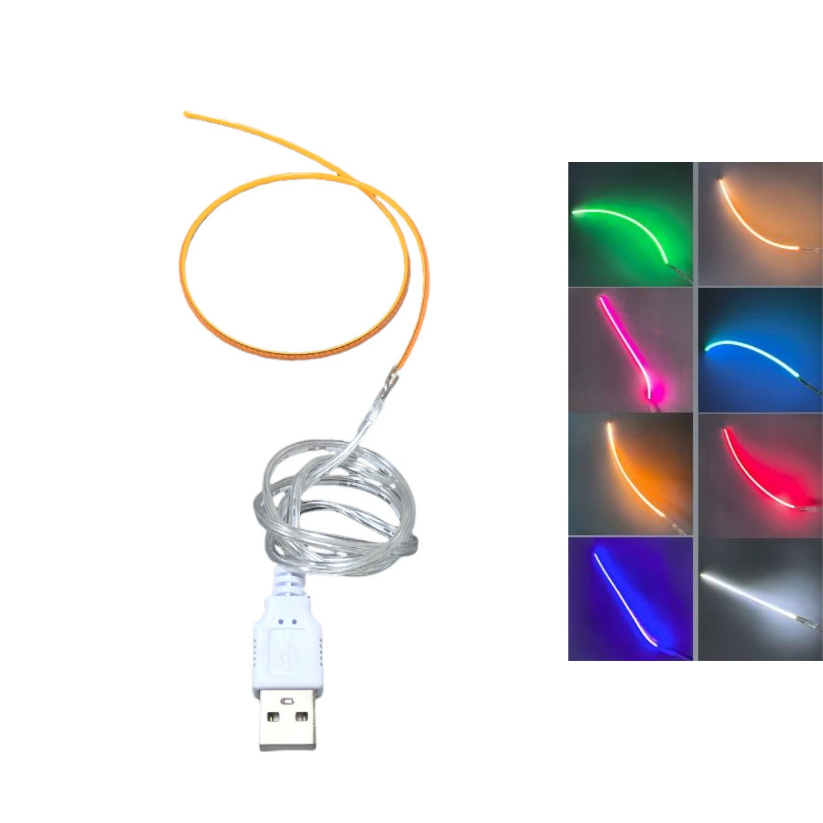 Фото Гибкая светодиодная нить накаливания USB 5 В постоянного тока 360 °   Светящиеся светящиеся гибкие DIY креативные детали лампы Эдисона, диодное освещение №2