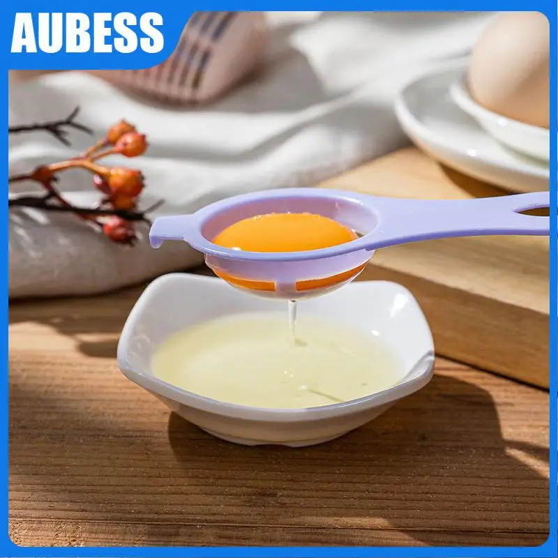 

Mini Separates Sieve With Silicone Holder Egg Yolk Protein Separator Household Plastic Egg Separator New White Egg Spoon