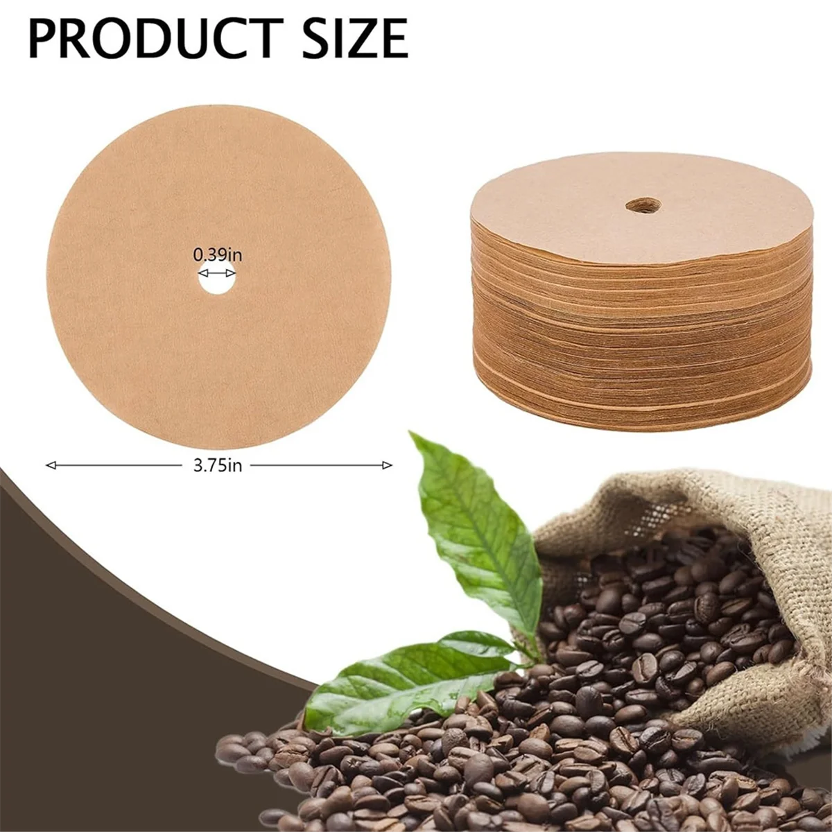 400 шт. неотбеленные фильтры-перколяторы для кофе дюйма одноразовые фильтры