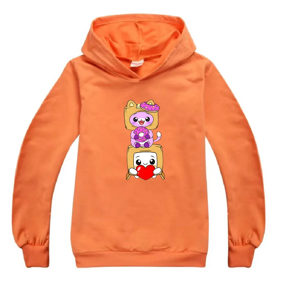 Kids Clothes Lankybox Hoodie Long Sleeve Casual Boys Sweatshirts Cartoon Tops Harajuku Unisex Hoodies Unisex Girls Sudadera Thin