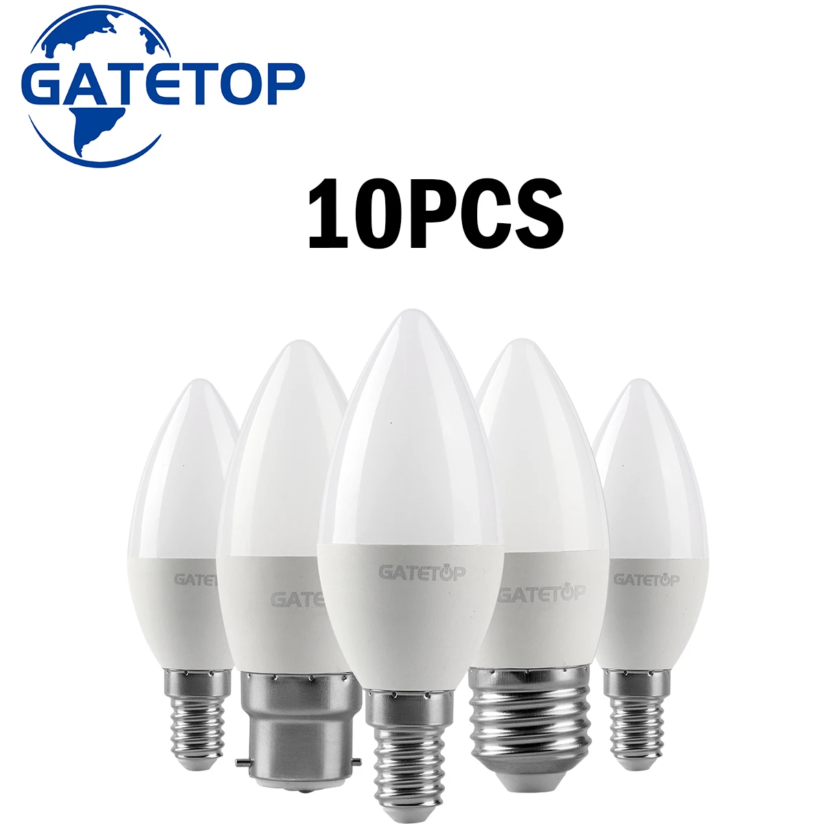 

10Pcs 3W-7W 220V LED Bulb C37 E27/B22/E14 Warm White/Day White/Cold White No Flicker High Lumen Lamp For Home, Office, Classroom