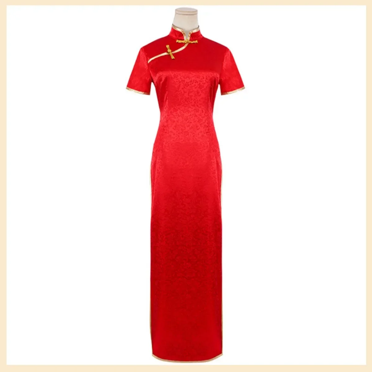 Костюм для косплея человека из аниме бензопила красный Чонсам в китайском стиле