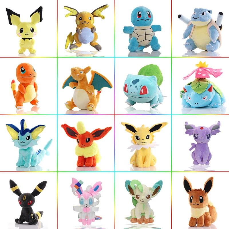 Фото Плюшевая игрушка 20 см, Покемон Эви, Пикачу, Raichu, Charizard, бластоз, Umbreon, джигглиффи, риолу, Mewtwo, Charmeleon, Gengar, сильвеон, плюшевая игрушка №1