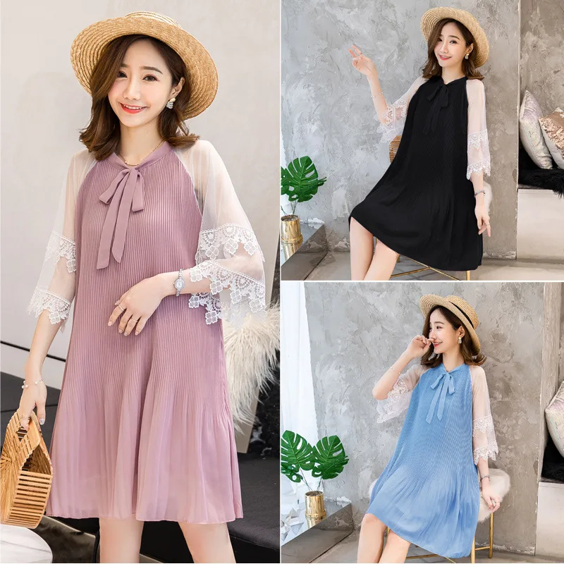 Новинка лета 2022 платье для беременных свободное шифоновое Плиссированное