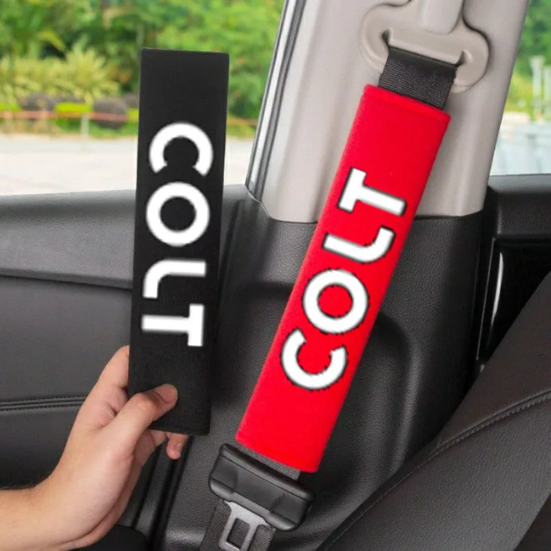 

For Mitsubishi Colt 2Pcs Car Seat Belt Cover Shoulder Protection Pad Strap Cushion Car Accessories