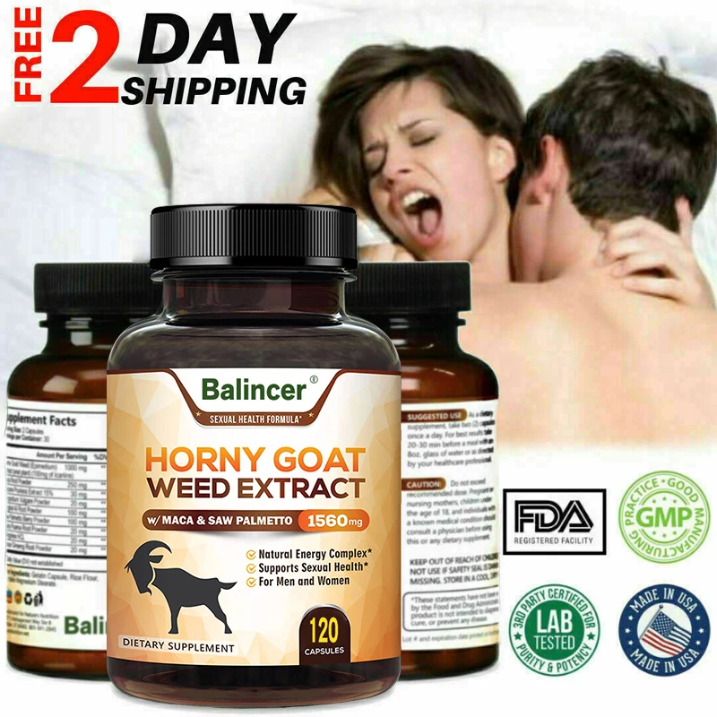 

Horn Goat Weed Extract Capsules - Supports Healthy Energy Levels, Muscle Mass, Performance, Strength & Endurance Supplement