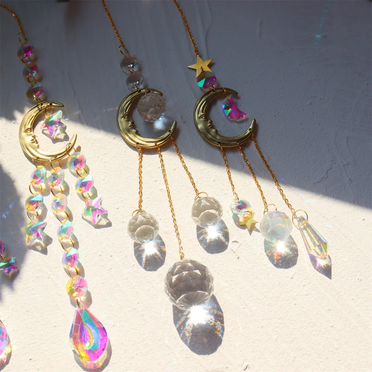 Подвеска в виде улыбающегося лица солнца Луны кристалла Ловца