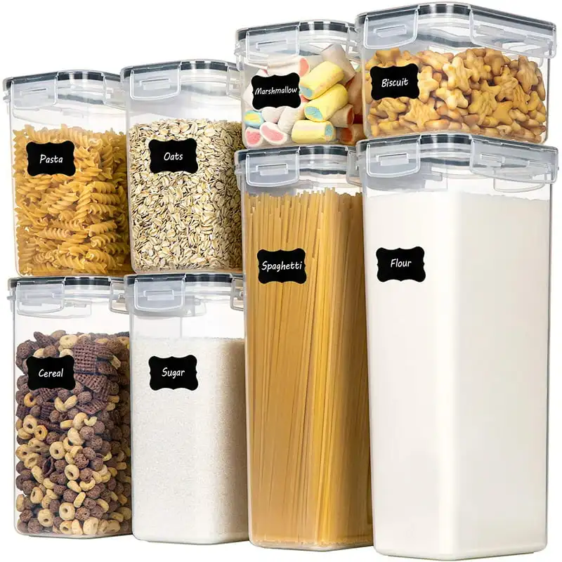 

Food Storage Containers Set, Kitchen Pantry Organization and Storage with Easy Lock Lids, 8 Pieces