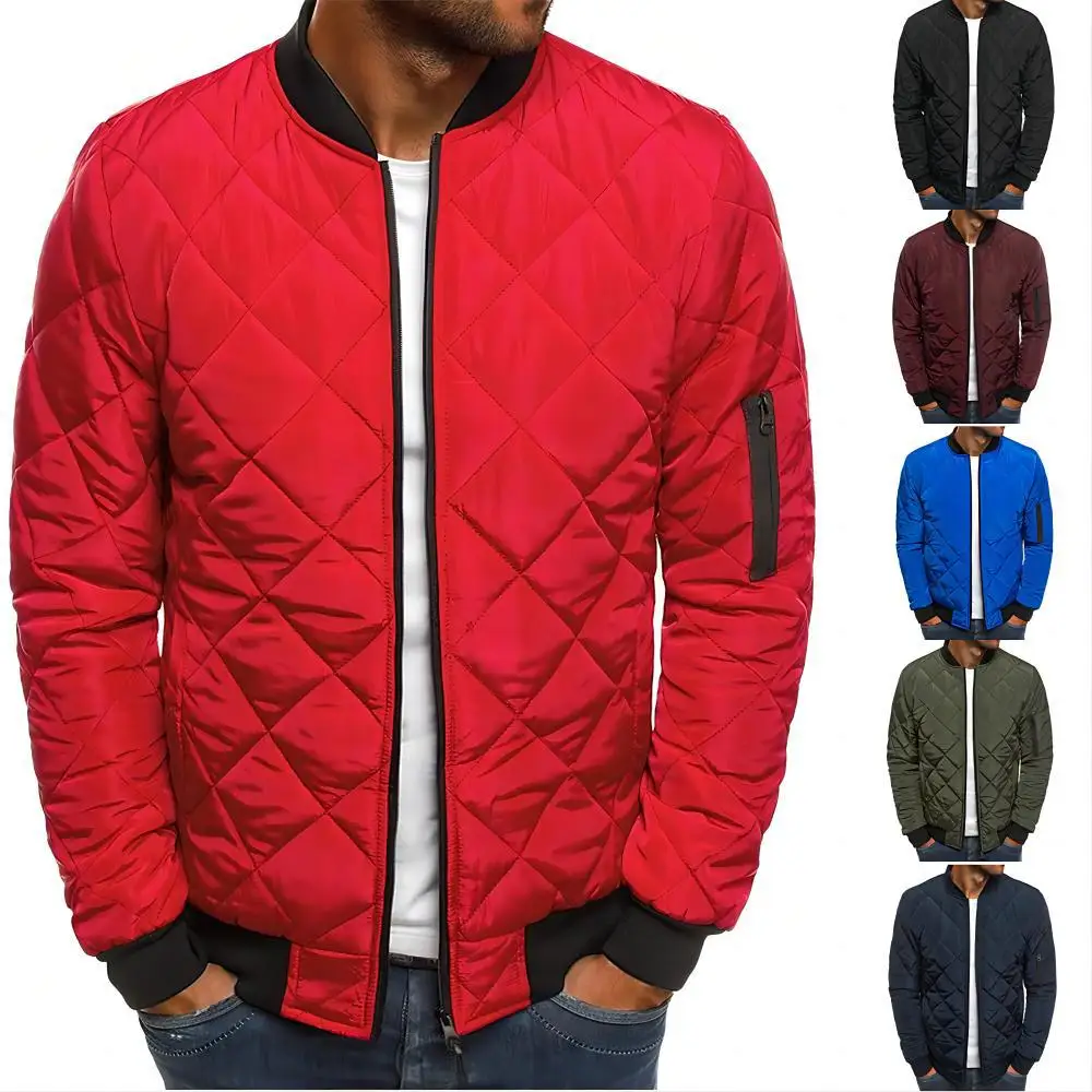 

Men's cotton padded clothes Autumn and winter multicolor loose jacket Lingge cotton padded clothes