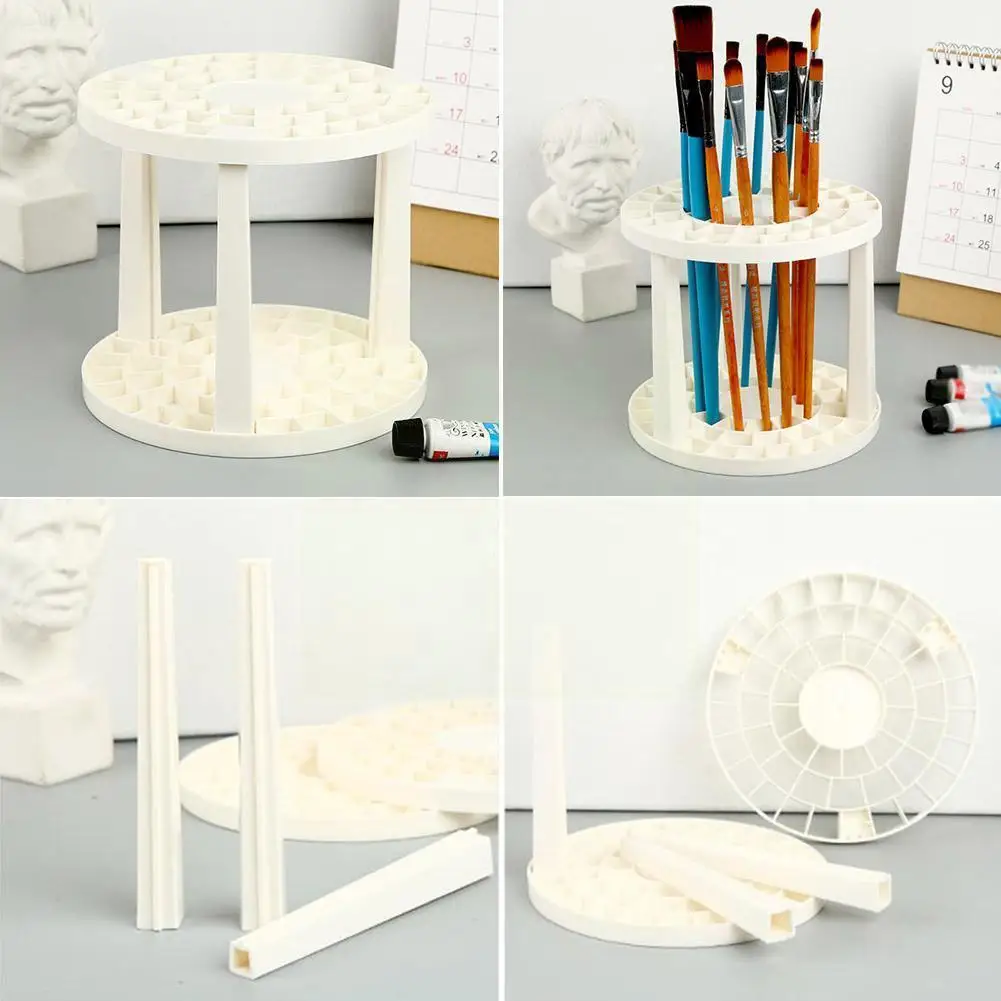 

Portable 49 Holes Paint Brush Pen Holder Watercolor Holder Support Pen Painting Display Holder Rack Pen Brush Stand U0l6