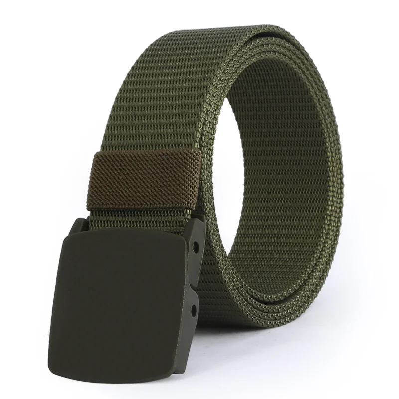 

New Military Canvas Tactical Pants Belt Outdoor Unisex Leisure Belt Men's Solid Nylon Woven Belt