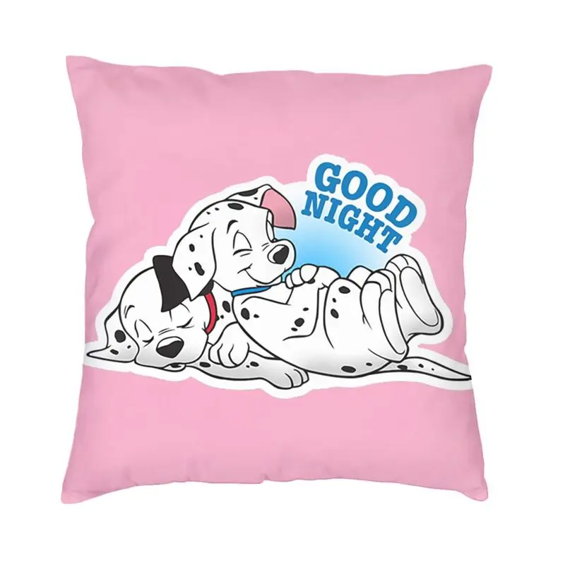 

Good Night Dalmatian Qui Dort Cushion Cover 40x40cm Decoration 3D Print Cartoon Dog Throw Pillow Case for Car Double-sided
