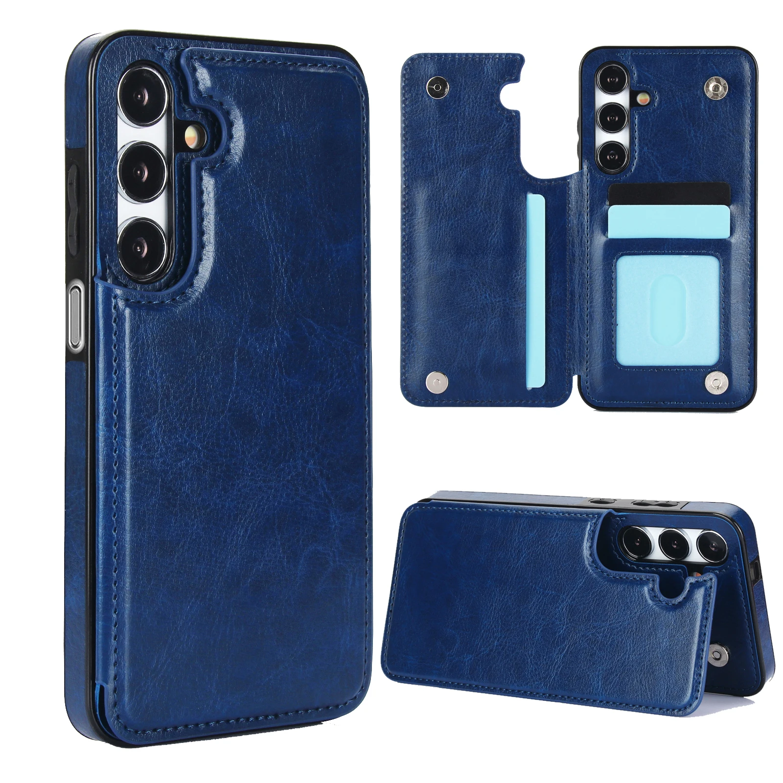 Кожаный чехол-книжка с отделением для кредитных карт Samsung Galaxy A15 A55 A54 A53 A35 A73 A14 A82