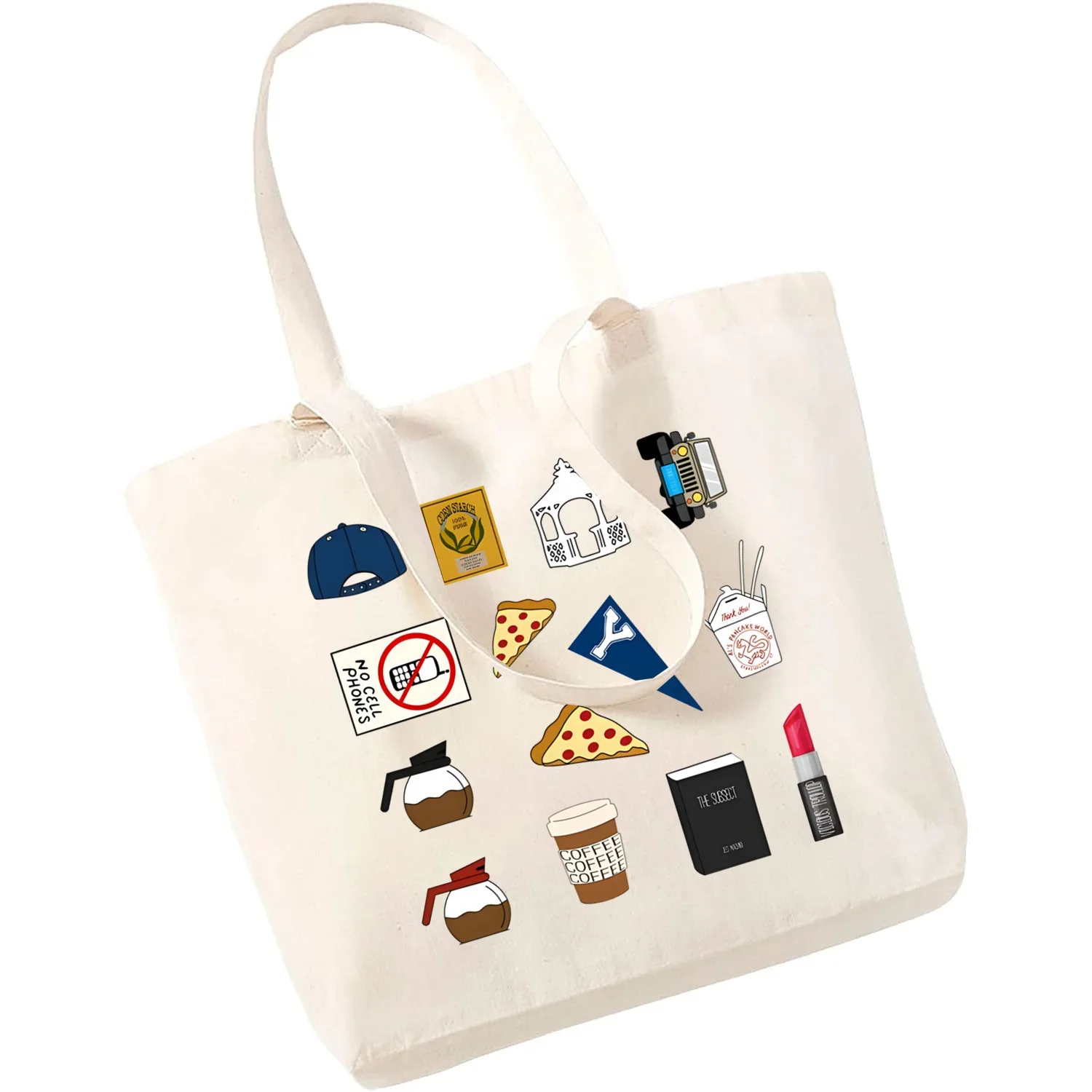 Женская Холщовая Сумка-тоут для покупок с принтом люка