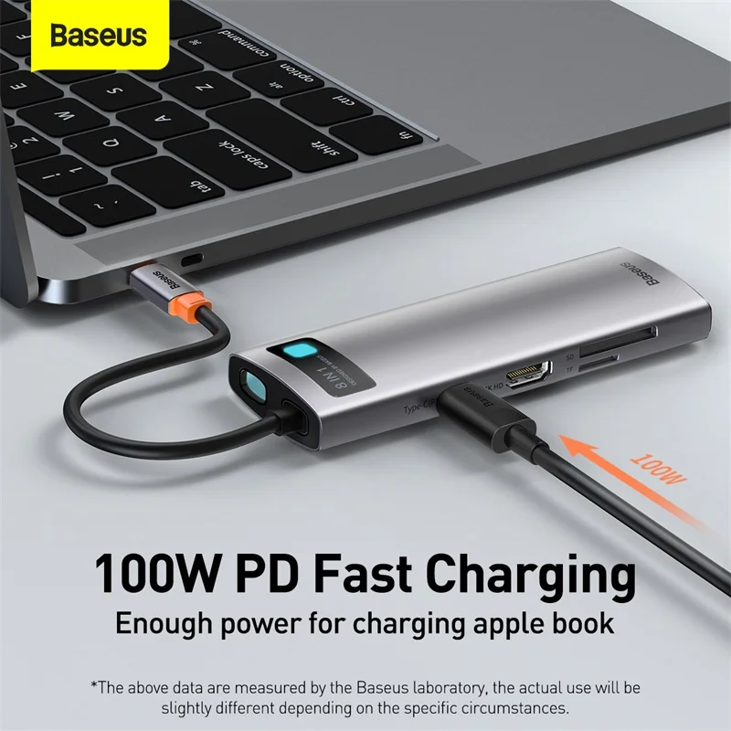 USB-концентратор Baseus совместимый с HDMI 4K Type C на USB 3.0 разветвитель PD 100 Вт док-станция