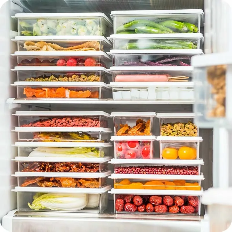 

Stackable Transparent Sealed Fresh-keeping Box Refrigerator Fruit Storage Box Kitchen Food Seal Box Freezer Storage Box