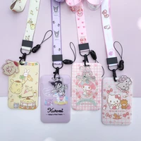 kawaii sanrio id credit case cartoon hello kitty photocard protector case keychain photo card holder women cards cover
