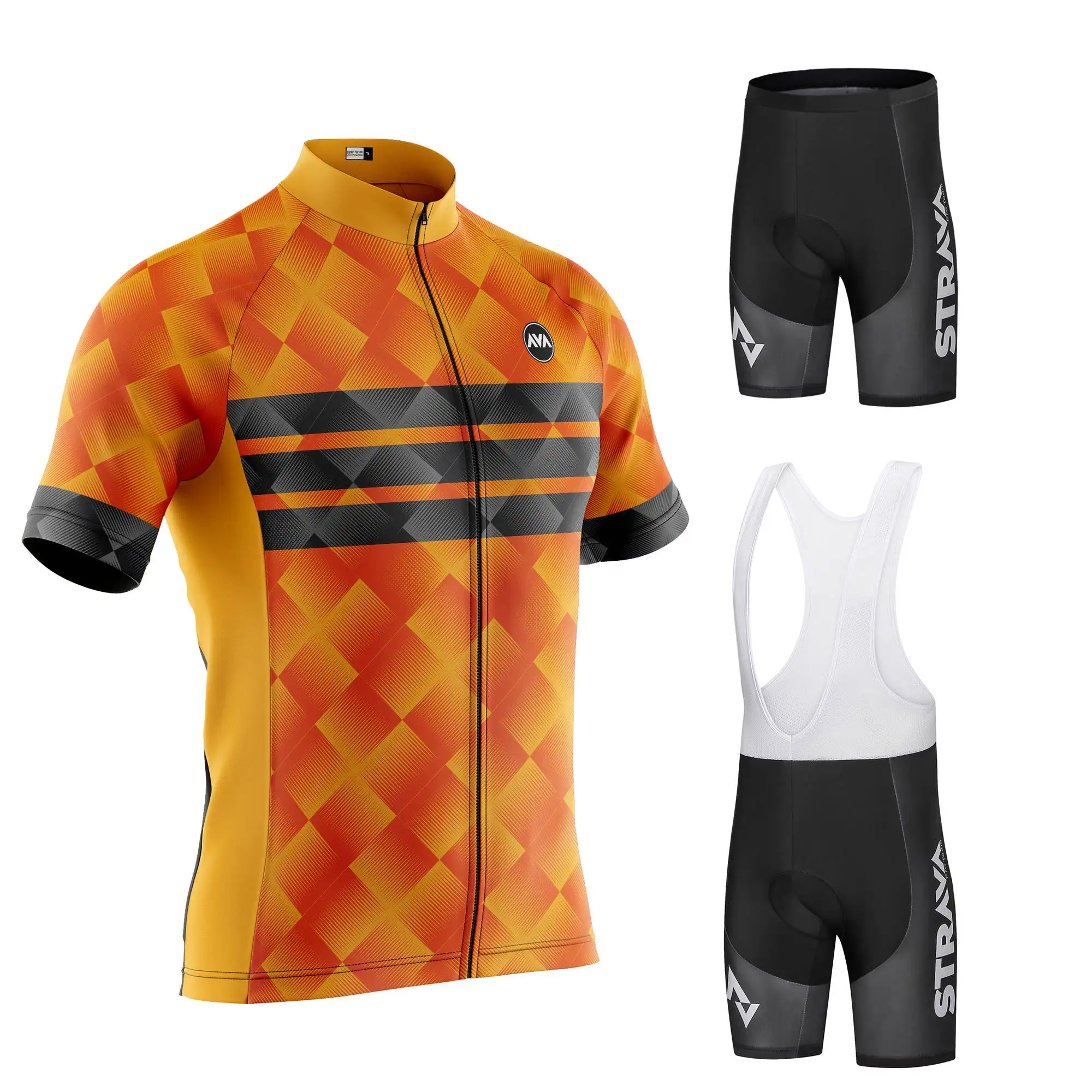 

Трикотажный Мужской комплект для велоспорта STRAVA Pro, комплект с шортами и нагрудником, летняя велосипедная футболка, гоночная форма